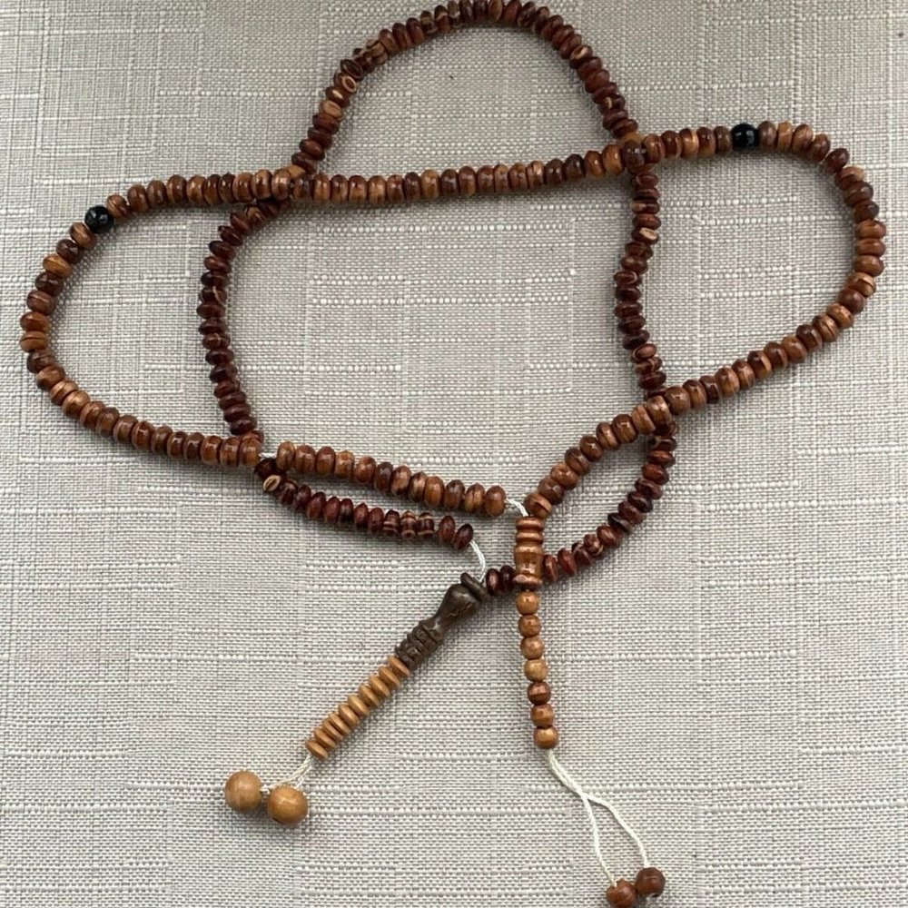 Lot of 2 Tasbeeh Brown Beads Prayer Beads Handmade Real Wood Beads X 2 - Picture 3 of 8